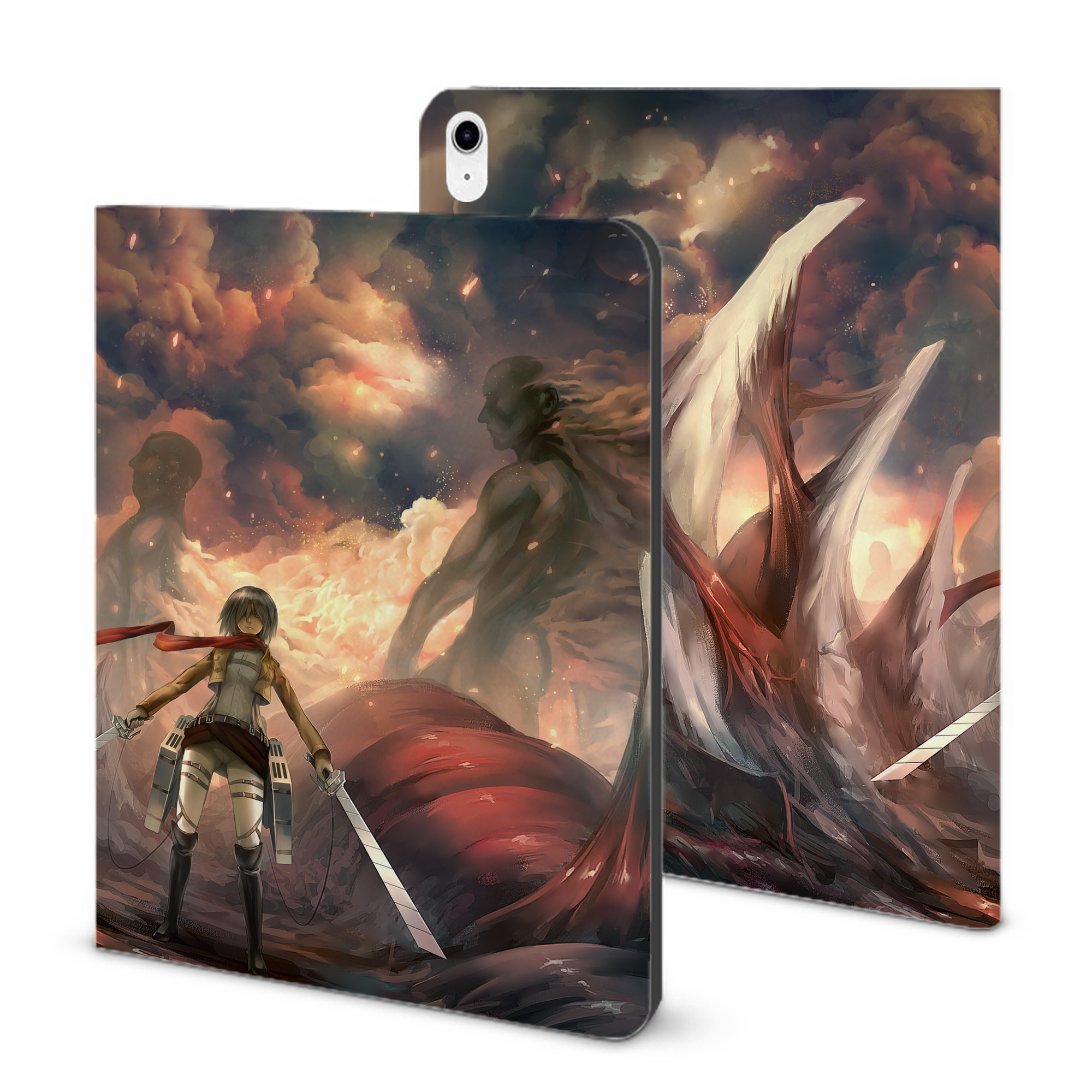 （画像用） 進撃の巨人 Attack on Titan IPad ケース ブック型 PUレザー TPU 耐衝撃 軽量 薄型 ペン収納なし 全面保護 IPad 各モデル対応